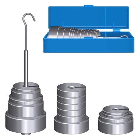 14 Pcs Small Weights for Crafts Metric Slotted Weight Set 2g 5g 10g 20g 50g with Hanger and Case Cover