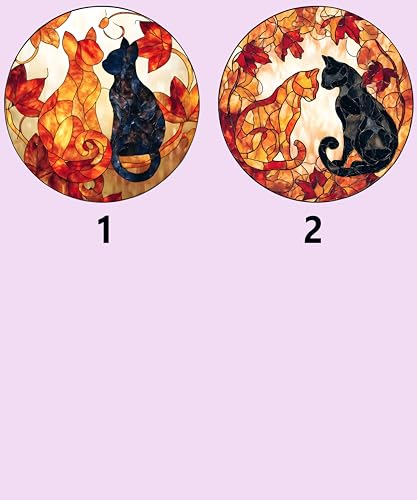 Charming Cat Couple Acrylic Suncatcher – Vibrant Black and Orange Feline Window Art – Perfect Gift for Cat Lovers and Pet Moms - Image 2