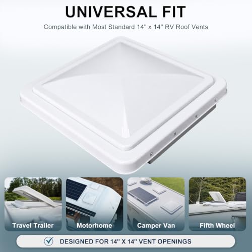 Podoy 14 Inch RV Roof Vent Cover, Universal Camper Trailer Vent Lid, 2 Pack by Podoy - Used condition - Image 9