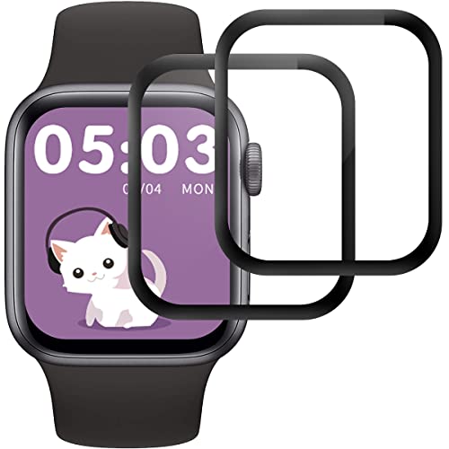 POOPHUNS 2 Pièces Protection Écran Compatible avec Apple Watch 38mm Series 3/2/1, Haut Définition Verre Trempé Film Protecteur pour Apple Watch Series 3 38mm, 3D Couverture Complète, Sans Bulles Cover