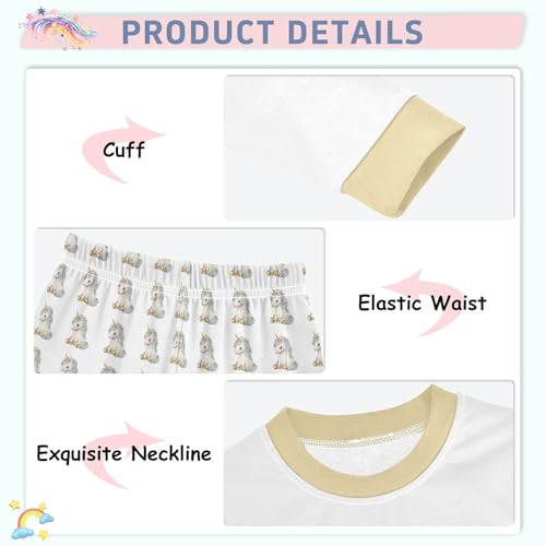 Cartoon Pajamas Set A Cute Unicorns Long Sleeve PJs Cotton Jammies Sleepwear Top and Pants4