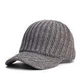 [X-cross] クロス ニットキャップ 大きいサイズ メンズ 唾付き 冬 ゴルフ つば付き 深め おしゃれ ニット帽 帽子 無地 大きい フリーサイズ アウトドア ベースボールキャップ スポーツ 登山 釣り ファッション シンプル かっこいい 大人 調整ベルト 大きめ あったか カジュアル BBキャップ 暖かい 防寒 日除け レジャー 日差し防止 キャップ 普段使い 野球帽 (グレー)