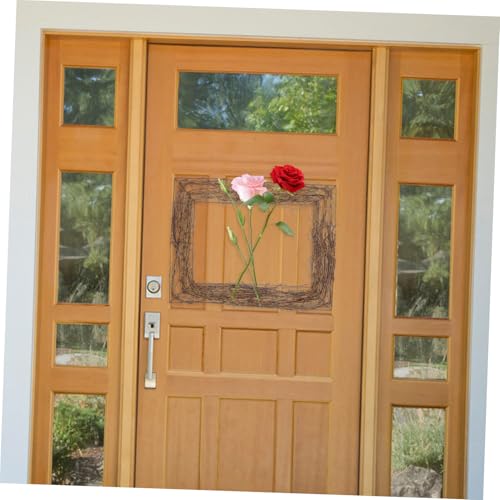 Base de couronne rotin naturel 2 pieces cadre rigide pour composition florale - 6