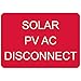 ComplianceSigns.com Solar Pv AC Disconnect Engraved Sign for Electrical, 3x2 in. White on Red Plastic