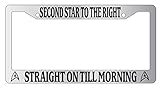 Second Star To The Righ Straight On Till Morning High Quality Chrome Metal License Plate Frame Star Trek 67