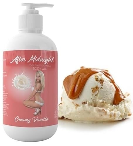 After Midnight Sensual Body Massage Oils, Edible, Lickable, 300ml (Creamy Vanilla)