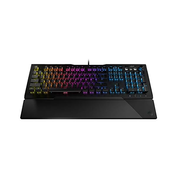 ROCCAT Vulcan 121 AIMO Linear Mechanical Titan Switch Full-size PC Gaming Keyboard with Per-key AIMO RGB Lighting, Anodized Aluminum Top Plate and Detachable Palm Rest – Black