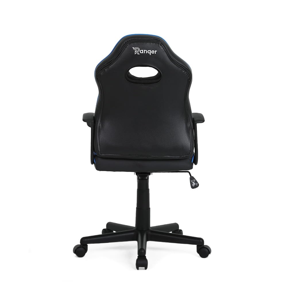Junior Warrior Sedia Gaming Per Bambini 6-12 Anni Ergonomica Regolabile In Altezza Con Telaio Robusto, Base In Nylon, PU Di Alta Qualità, Comfort Per Studio E Gioco In Vari Colori, Nero/Blu