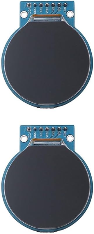 2PCS 1.28 Inch Circular TFT Display Module, 240 x 240 Resolution, IPS Screen, GC9A01 Driver, SPI Interface, Compatible with Arduino (Blue)