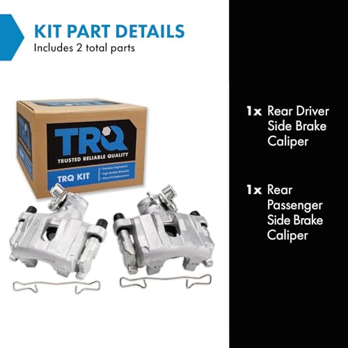 Image of TRQ Rear Brake Caliper Set Zinc Coated Hardware Compatible with 2007-2009 Ford Focus