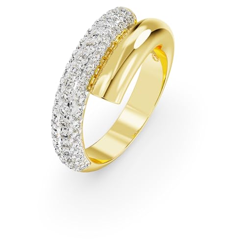 Swarovski Pierścionek Dextera, Biały, Powłoka w odcieniu złota