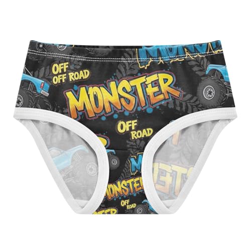 Blue Monster Trucks Cool Toddler Underwear, Panties for Girls, 2T–8 Years