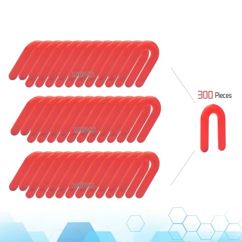 Image of 300PCS Plastic Shims, Horseshoe Shims, U Shaped Tile Spacers | Plastic Shims for Leveling, Red 1 /8 inch
