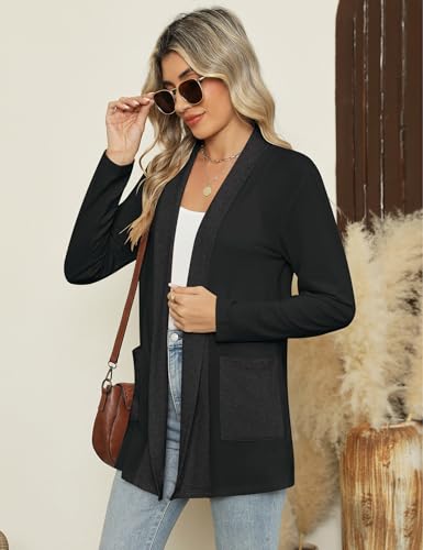 Image of Micoson Long Sleeve Lightweight Thin 2025 Summer Cardigan for Women Casual Loose Fit Kimono Cover Up with Pockets