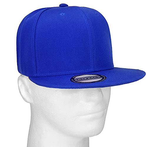Image of Classic Snapback Hat Cap Hip Hop Style Flat Bill Blank Solid Color Adjustable Size