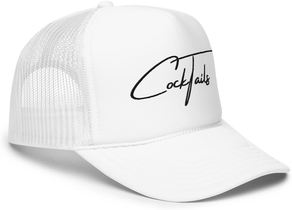 Cocktails Foam Trucker Hat (Black Thread)