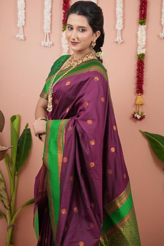Image of SGF11 Women's Kanjivaram Pure Soft Silk Saree With Unstitched Blouse Piece
