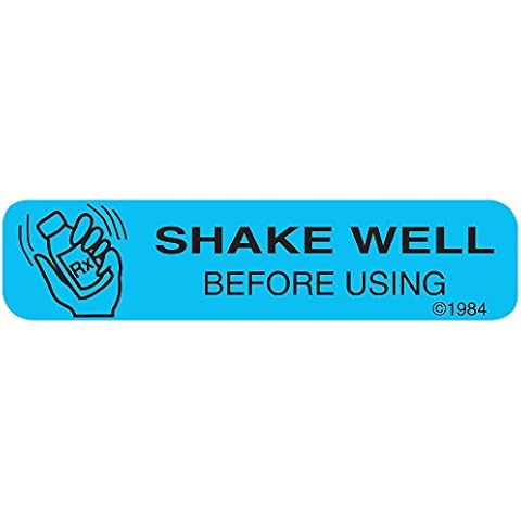 PHARMEX 1-49G Permanent Paper Label, "SHKAE Well Before", 1 9/16" x 3/8", Blue (500 per Roll, 2 Rolls per Box) Cover