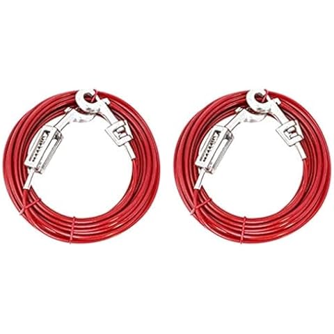 Boss Pet - Prestige 40ft Large Dog Tie Out with Spring (2-(Pack)) Cover