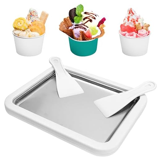 AOMIAO Heladera Instantánea - Fabricantes de helados con 2 espátulas, Máquina para Hacer Helados en Rollo, Placa de Hielo Hecho en Casa, Juego de bricolaje de rollos de hielo para Gelato/Sorbete/Yogur