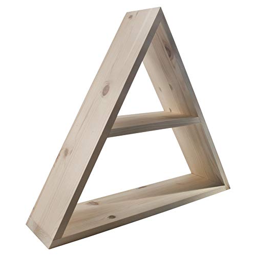 Estante de madera triangular para colgar o independiente, estante de exhibición |...