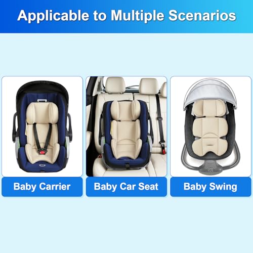 DUSHARKFUN Infant Car Seat Insert – Breathable Head Support for Newborn to Toddler 0-3 Years, Soft Non-Sticky Baby Car Seat Cushion, Universal Carseat Insert Support for Stroller, Swing & Carrier