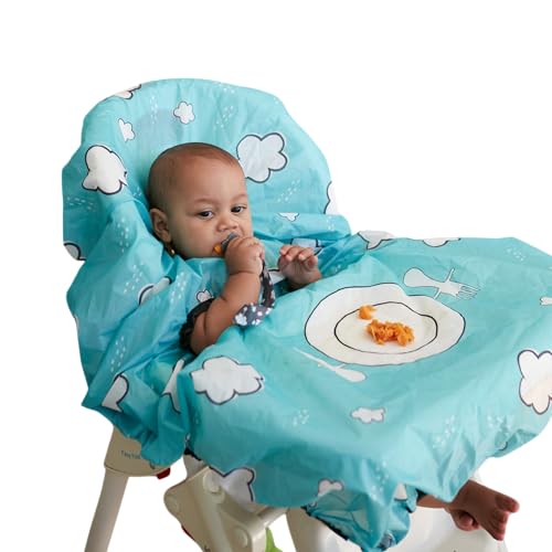 grabease Allover Waterproof Bib for Self-Feeding Infants and Toddlers, Machine Washable, Ages 6-24 Months, Teal