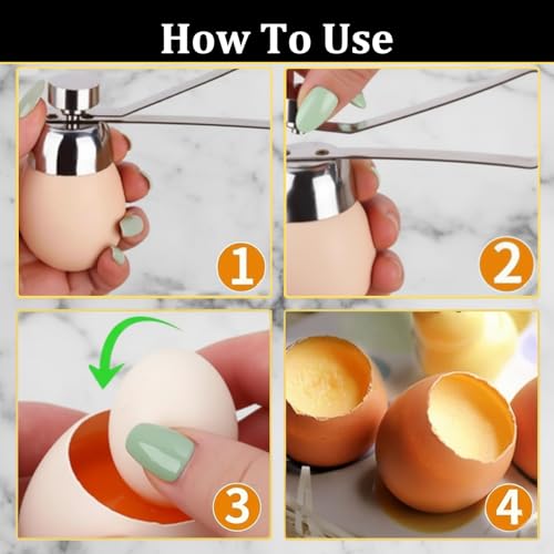 5-Piece Set Egg Cups (4 Pcs & 1 Egg Opener), Elegant Boiled Egg Holder for Breakfast and Brunch, Stackable Egg Cup Set for Home Cooks, Durable and Easy to Clean - Image 4