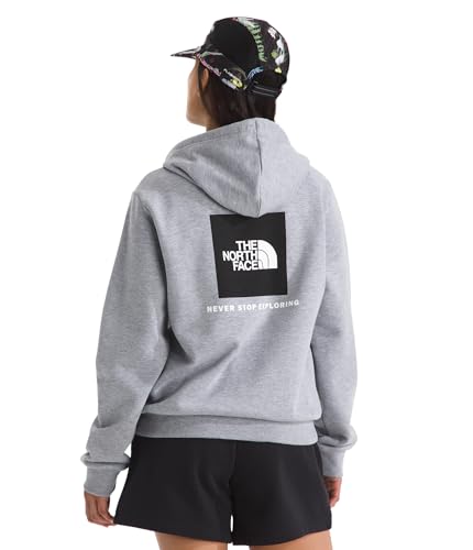 The North Face Women's Evolution Box NSE Hoodie - Adventure Ready Hood with Adjustable Drawcord, Kangaroo Hand Pocket, TNF Pale Grey Heather, Large