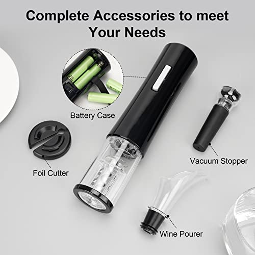 Senzer Electric Wine Opener Set Automatic Wine Bottle Opener Led Light Reusable Corkscrew Gift Set With Foil Cutter, Vacuum Stoppers, 4-In-1 Aerator And Pourer Set For Kitchen Bar Restaurant Black #TOP1
