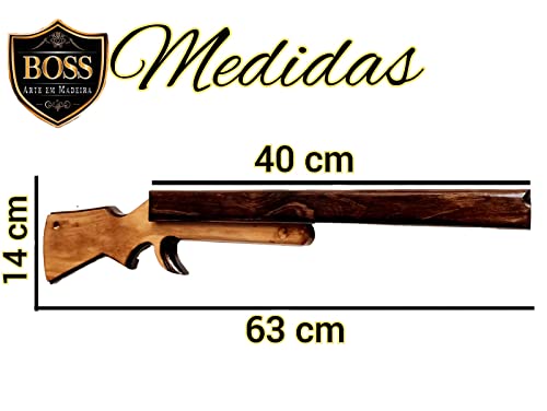 Porta Facas Escopeta de Parede em Madeira para Cozinha ou àrea de churrasco