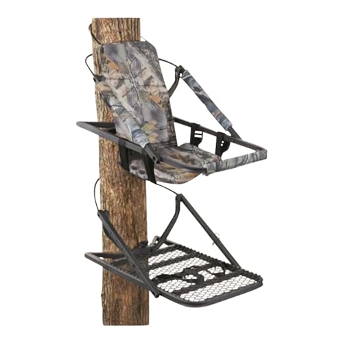 Guide Gear Extreme Deluxe Climbing Tree Stand for Hunting with Seat and Foot Platform, Deer Hunting Accessories Camo