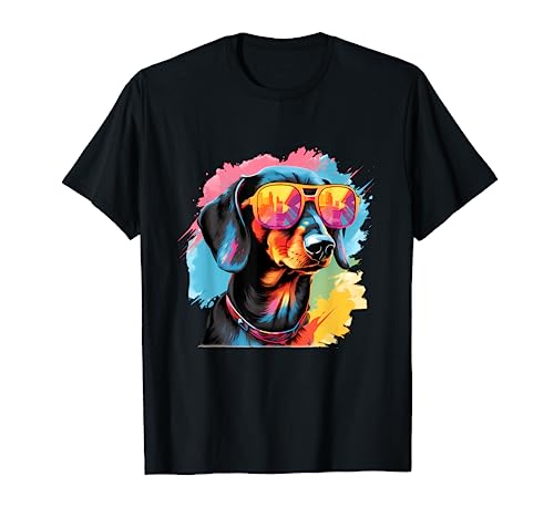Funny Cool Dachshound dog With Sunglasses- Teckel Camiseta