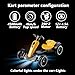 Electric Go Kart for Kids Ages 3-8, Outdoor Pedal Go Kart with Adjustable Seat & 4 Wheels, Foldable Electric Go Cart for Boys and Girls, 12V, Portable (Yellow)