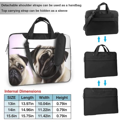 Funda Para Portátil Bolsa De Hombro Pug miniatura 3