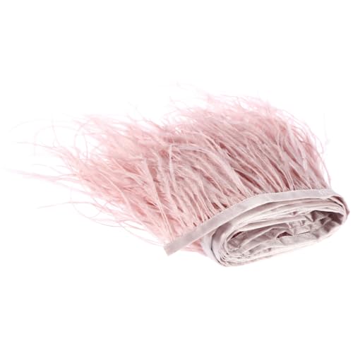 - Fleco de pluma artificial con cinta de raso para vestidos, disfraces y manualidades, 2, color rosa