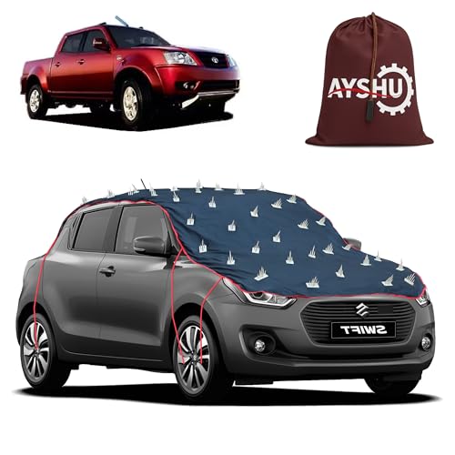 Image of AYSHU Water-Resistant Spike Car Cover for Tata Xenon XT - Protects from Dogs, Monkeys, Dust, Sunlight & UV - Full Roof Universal Fit