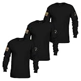 Grunt Style Core Basic Long Sleeve Men's T-Shirt (3-Pack: Black, Large)