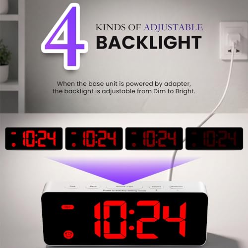 Image of HODIK Alarm Clock for Kids Bedrooms Small Digital Clock (RED) | 4 Dimmable Backlight, 3 Adjustable Volumes with Snooze
