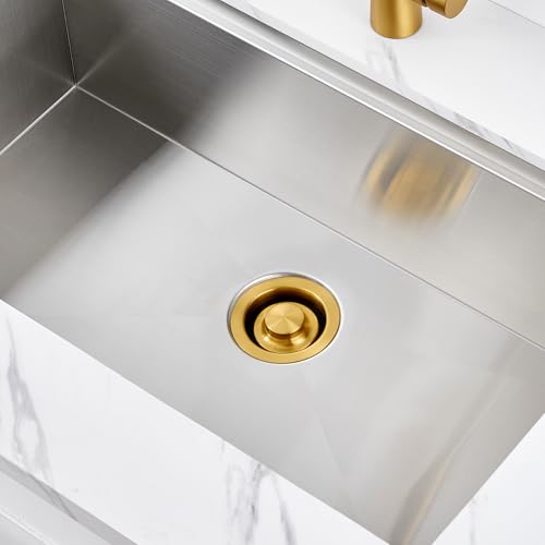 Brida de eliminación de basura Luxier GD02-G en oro cepillado para fregadero elegante 5
