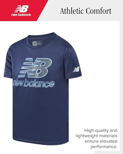 Image of New Balance Boys Shorts Set - 2 Piece Active Performance Athletic Shirt and Basketball Gym Shorts with Pockets
