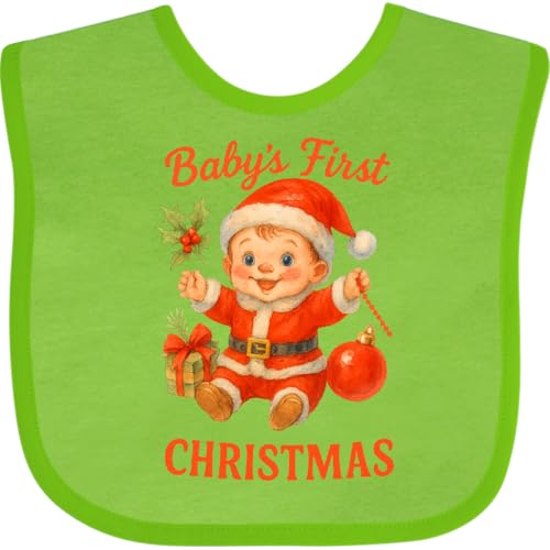 inktastic Baby's First Christmas Cute Santa Baby Bib