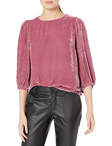 Velvet by Graham & Spencer Women's Brenda Silk Velvet Blouse, Petunia, Medium