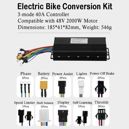 image for SNHMFUH 48V 2000W Electric Bike Conversion Kit 2000W Rear Wheel Motor 