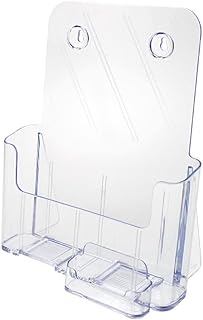 Source One Large Brochure Holder 8.5 x 11 Inches with Business Card Holder