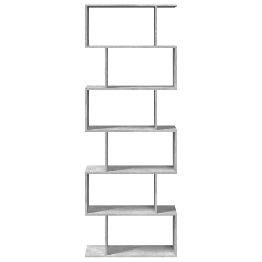 vidaXL Libreria Divisorio 6Piani Grigio Cemento 70x24x193cm Truciolato, libreria, Mobile Porta Libri, scaffale portaoggetti, Porta Libri