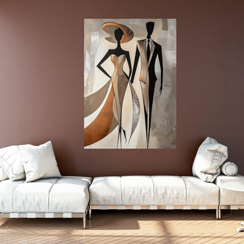 Affiche silhouette de couple pour décoration murale de chambre à coucher moderne - 3