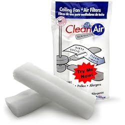 BioStrike Ceiling Fan Air Filters for Blades - Dust & Allergen Catcher - Peel & Stick, Universal Fit - Fan Blade Filter Air Purifier Pads - Made in USA - 1 Pack (Includes 2 Filters)