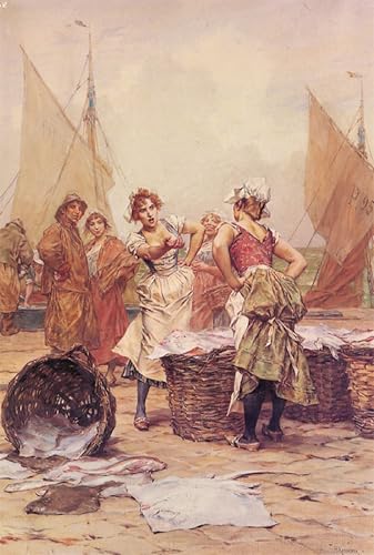Art Tableau les poissonnières de F.H. Kaemmerer Impression d'art sur toile pour mur 60x90cm