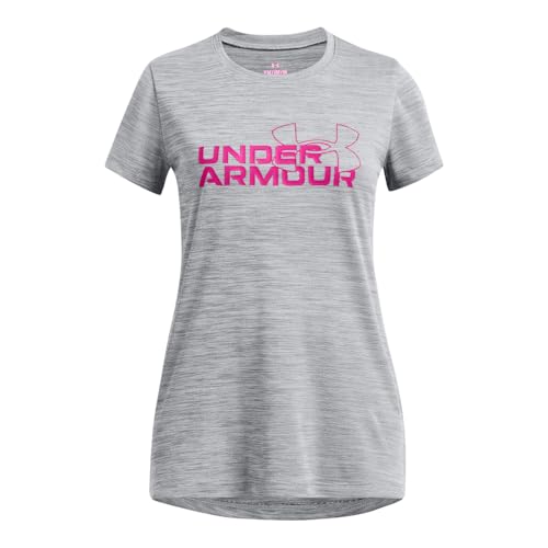 Under Armour Maglietta a Maniche Corte da Ragazza con Logo Tech Twist Wordmark